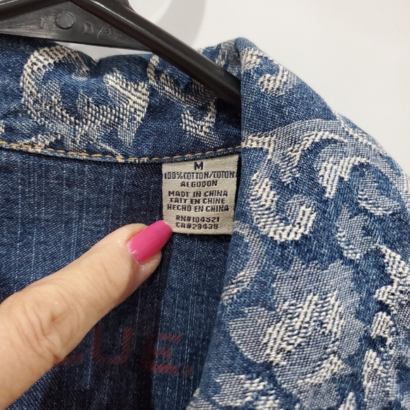 Denim Oversized Jacket Size M 💙 Yellowstone Wardrobe Western Jean - Picture 4 of 8